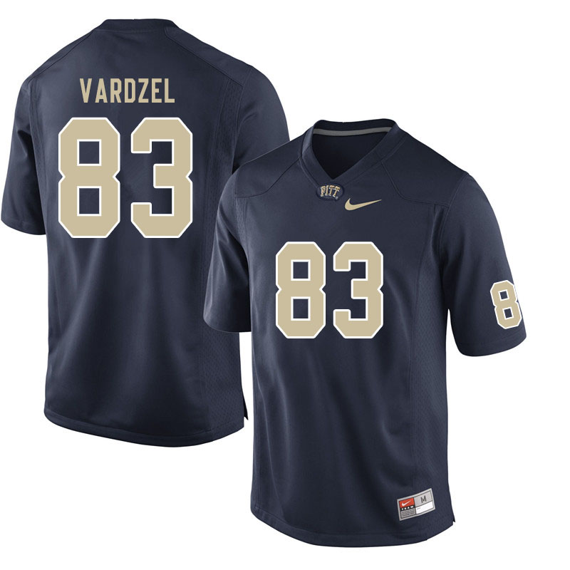 Men #83 John Vardzel Pitt Panthers College Football Jerseys Sale-Navy